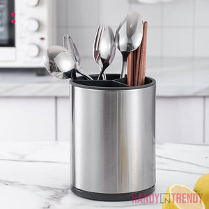 stainlesssteelcutleryholderanddrainerrotatingcutleryholdercutlerydrumcutlerystand-1