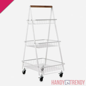 Multipurpose a shape trolley, metal trolley for kitchen and home, fruit and vegetable basket, metal mobile cart, multipurpose mobile cart