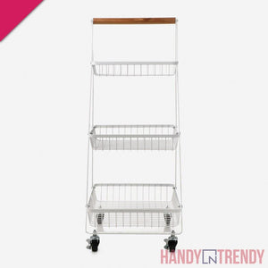 Multipurpose a shape trolley, metal trolley for kitchen and home, fruit and vegetable basket, metal mobile cart, multipurpose mobile cart