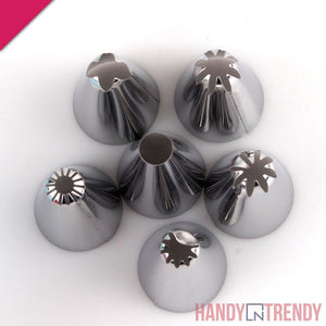 7pcs piping bag set, piping bags, baking nozzles, whip cream nozzles, stainless steel baking nozzles, baking tools, washable nozzles, handyntrendy, modern