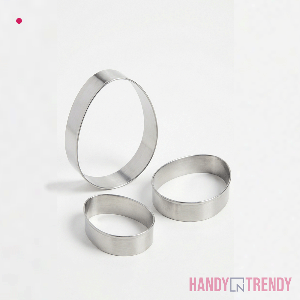 3pcs Stainless Steel Egg Shape Cookie Cutter