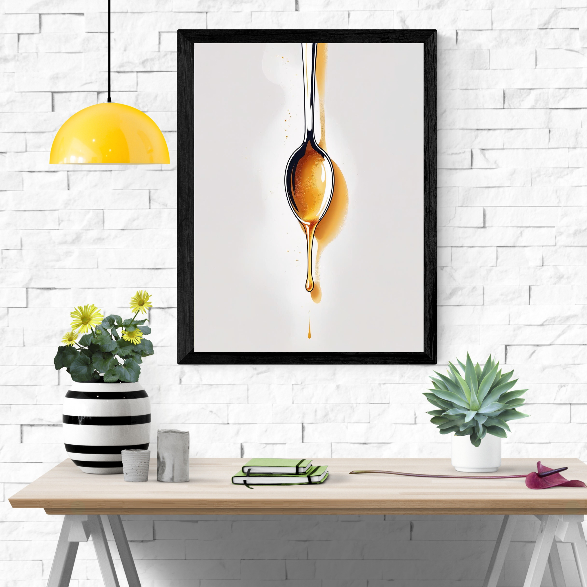 Honey & Spoon Symphony – Elegant Kitchen Wall Art