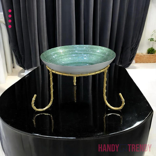 Ottoman Elegance Glass Serving Bowl with Stand
