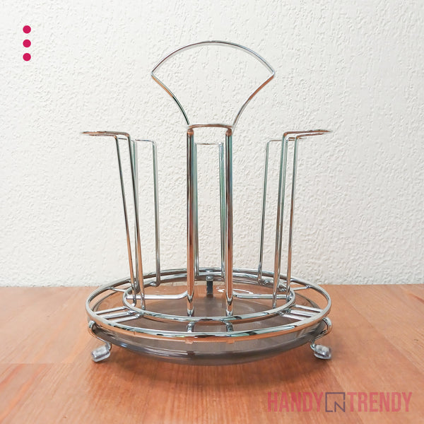 Stainless Steel Glass Stand – Sleek & Space-Saving Organizer