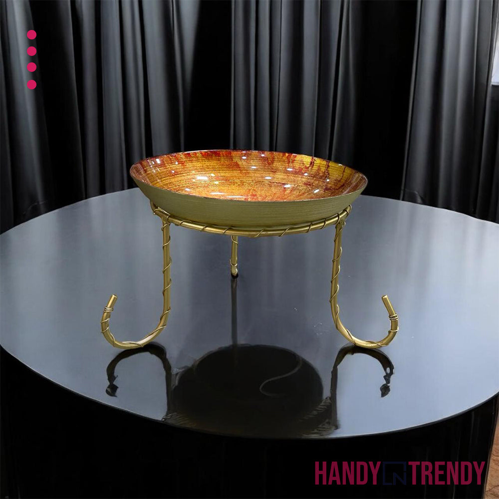 Ottoman Elegance Glass Serving Bowl with Stand