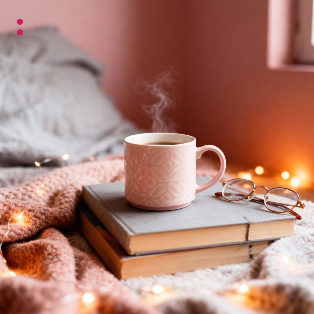 The Muse Mug – Textured Pink Ceramic Coffee Partner - 440ml