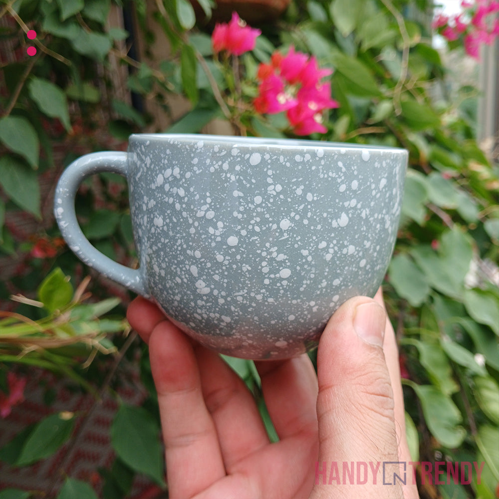 Stone Mist Ceramic Tea Cup Set - 6pcs