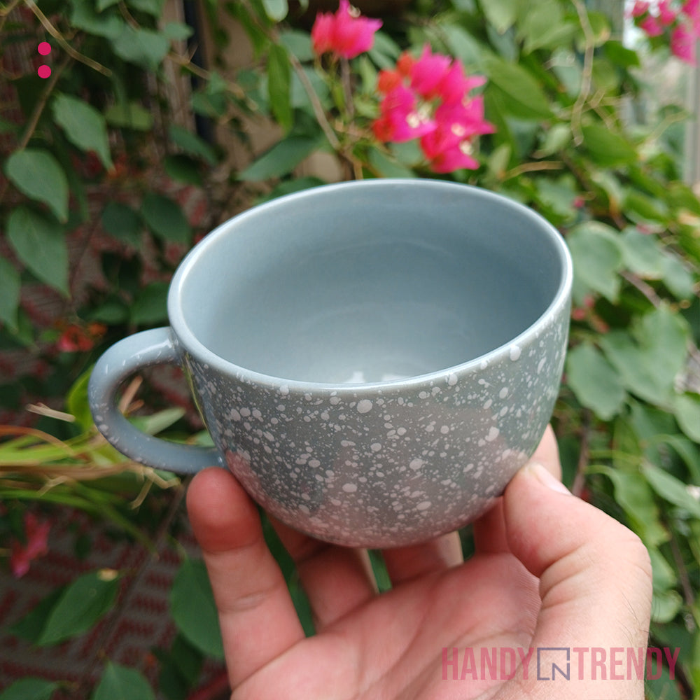 Stone Mist Ceramic Tea Cup Set - 6pcs