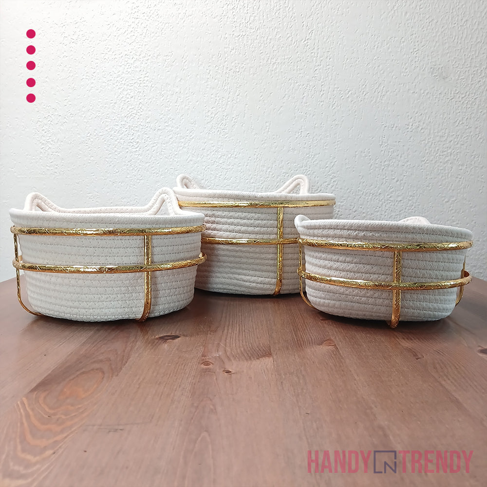 Handwoven Cotton Rope Baskets – Stylish Serving & Storage