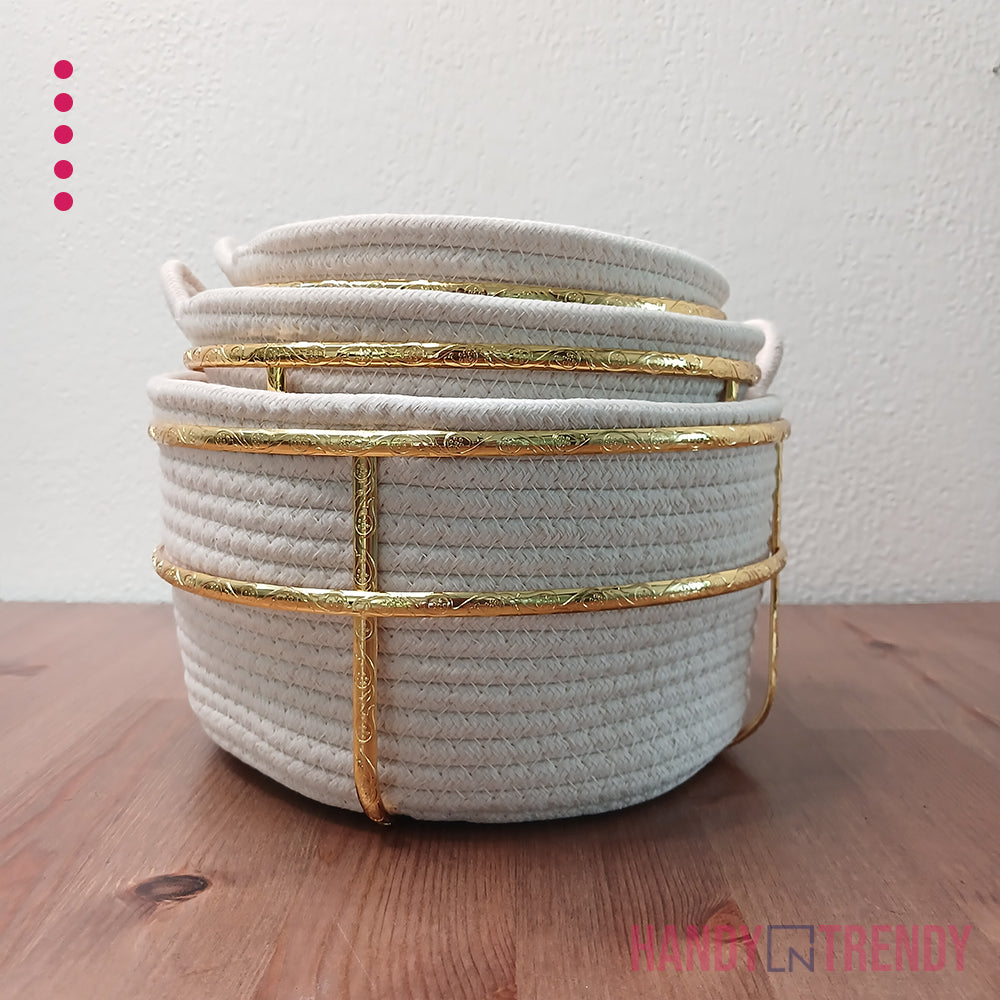 Handwoven Cotton Rope Baskets – Stylish Serving & Storage