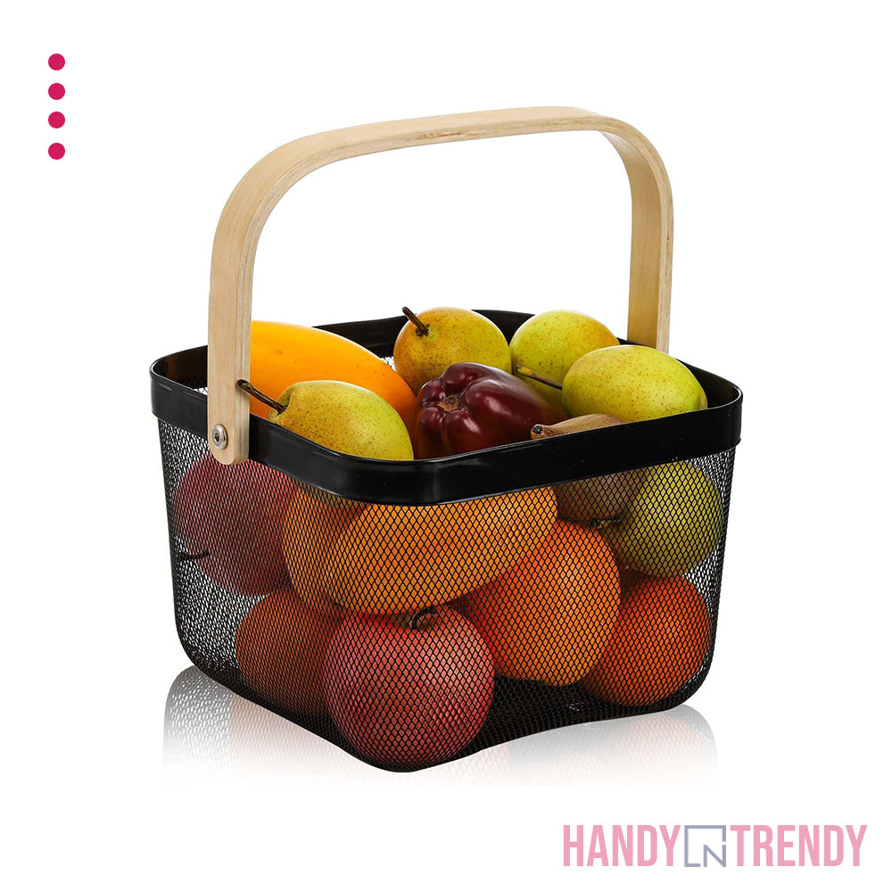 Black Metal Mesh Basket - Small