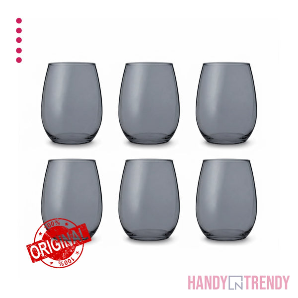 🥂 Pasabahce Smoky Grey Glass Tumbler Set – 6pcs