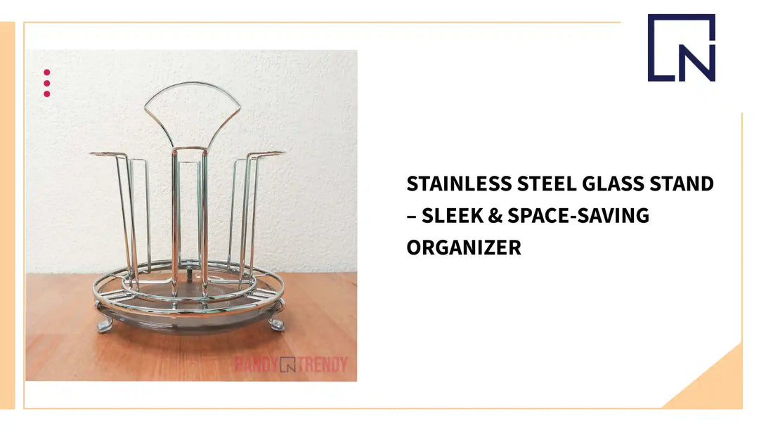 Stainless Steel Glass Stand &ndash; Sleek &amp; Space-Saving Organizer by@Outfy