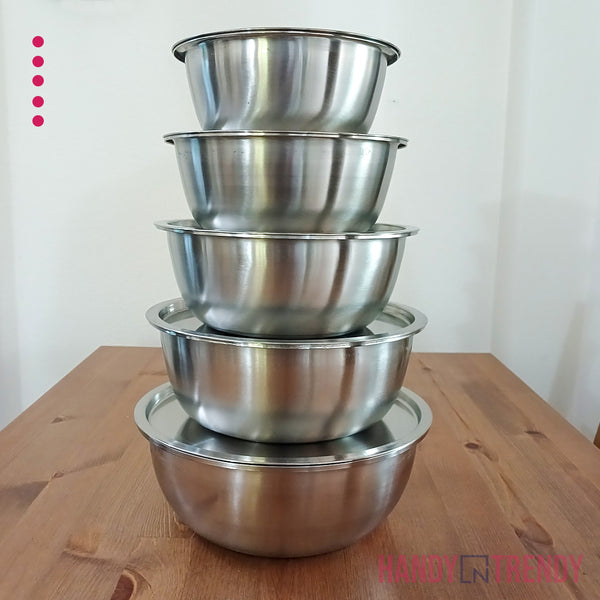 SteelNest 5-Piece Stainless Steel Bowl Set – Durable & Practical