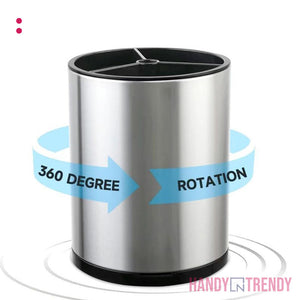 stainlesssteelcutleryholderanddrainerrotatingcutleryholdercutlerydrumcutlerystand-1