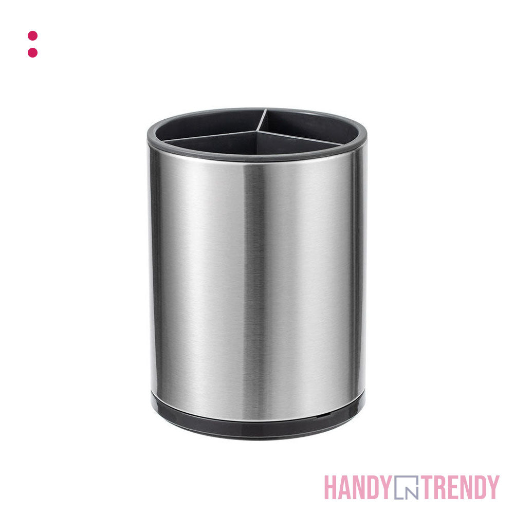 stainlesssteelcutleryholderanddrainerrotatingcutleryholdercutlerydrumcutlerystand-1