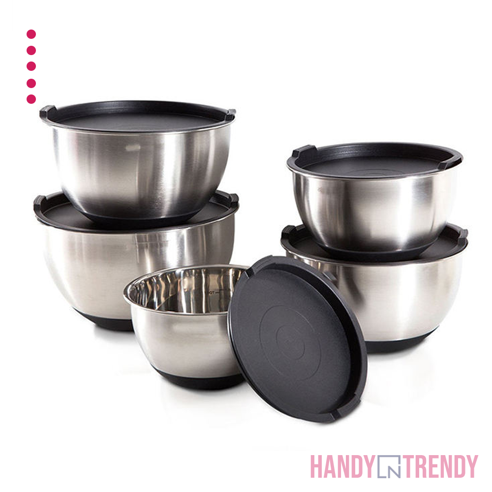 10pcs Stainless Steel Mixing Bowls Set