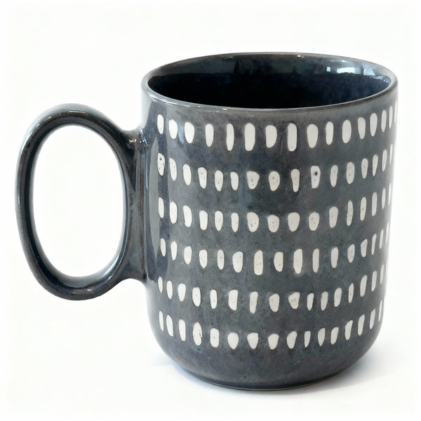 The Dusk Drop Mug – Coffee & Tea Cup with Minimalist Oval Pattern