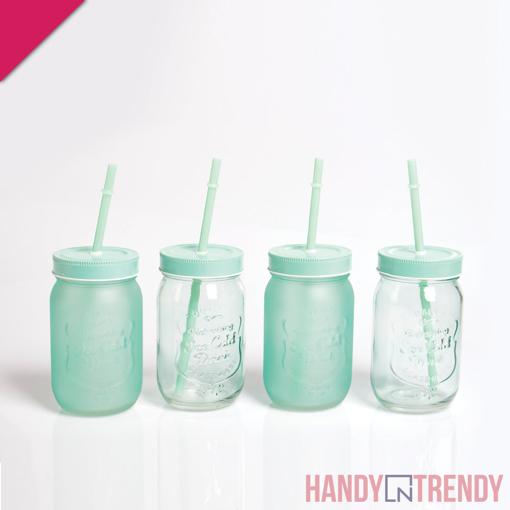 drink jars set, glass jars, milkshake jars, smoothie jars, cute glass jars, summer glass jars