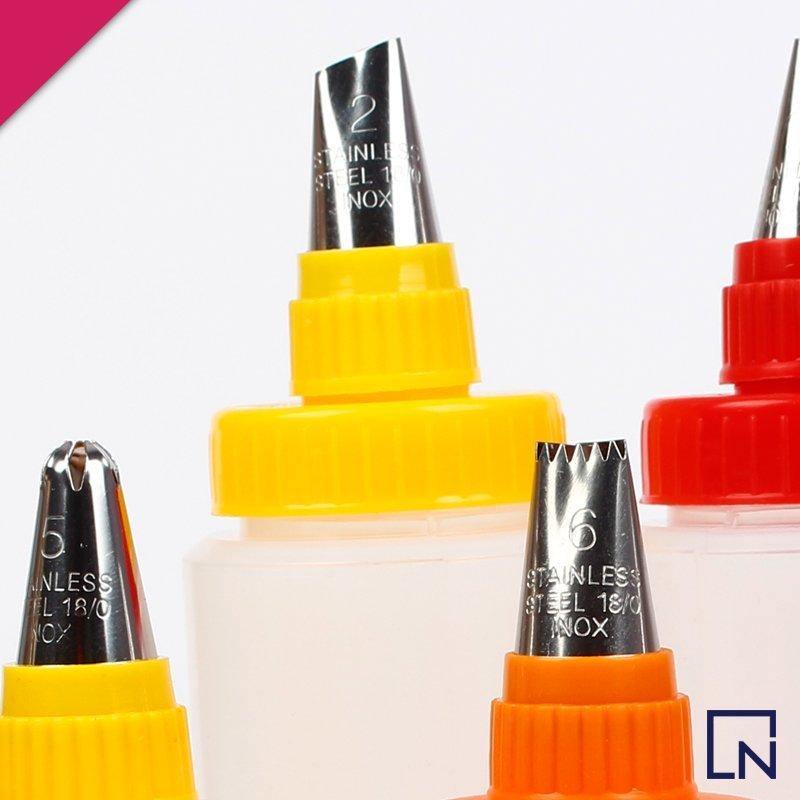 5pcs decoration set, cake decoration set, cookie decoration set, cake decoration tools, cookie decoration tools, baking tools, baking accessories, baking nozzles, cake tools, cookie tools, modern, new, latest, latest cooking tools, new baking tools, handy